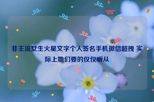 非主流女生火星文字个人签名手机微信超拽 实际上她们要的仅仅听从