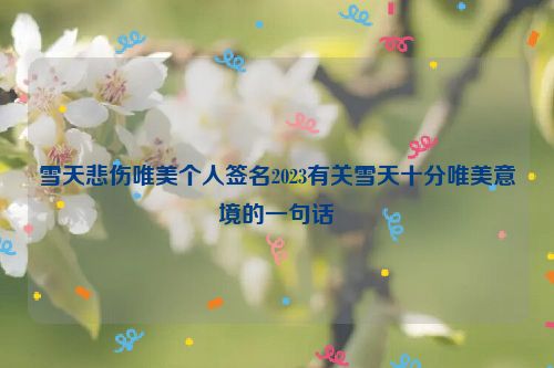 雪天悲伤唯美个人签名2023有关雪天十分唯美意境的一句话