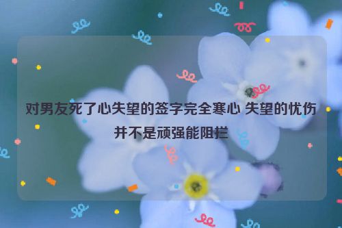 对男友死了心失望的签字完全寒心 失望的忧伤并不是顽强能阻拦