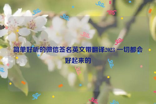 简单好听的微信签名英文带翻译2023 一切都会好起来的