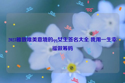 2023雅致唯美意境的qq女生签名大全 我用一生幸福做筹码