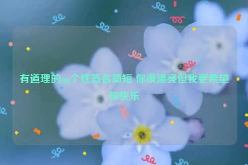 有道理的qq个性签名简短 你很漂亮但我更希望你快乐