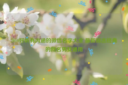 2019好听有内涵的微信名字大全 最新励志经典的网名男女通用