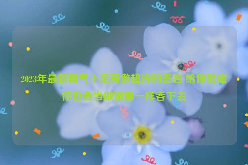 2023年最新霸气十足高傲超冷的签名 给你砒霜你也会当做蜜糖一样吞下去