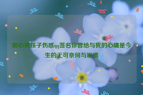 痴心男孩子伤感qq签名你曾给与我的心痛是今生的无可奈何与崩溃