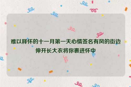 难以释怀的十一月第一天心情签名有风的街边伸开长大衣将你裹进怀中