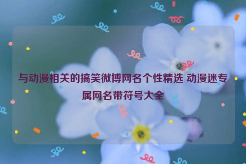 与动漫相关的搞笑微博网名个性精选 动漫迷专属网名带符号大全