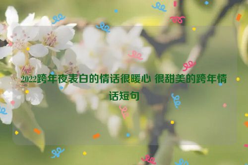 2022跨年夜表白的情话很暖心 很甜美的跨年情话短句