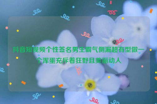 抖音短视频个性签名男生霸气侧漏超有型做一个浑蛋充斥着狂野且美丽动人