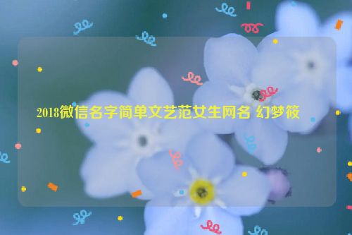 2018微信名字简单文艺范女生网名 幻梦筱��