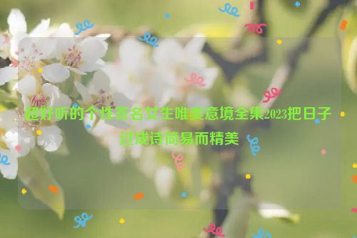 超好听的个性签名女生唯美意境全集2023把日子过成诗简易而精美