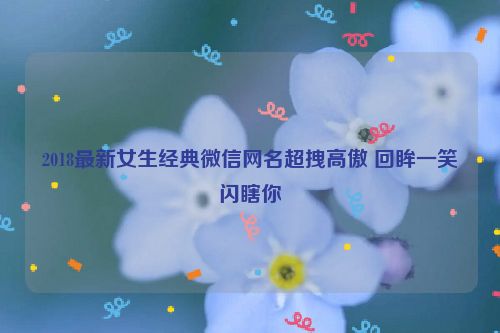 2018最新女生经典微信网名超拽高傲 回眸一笑闪瞎你