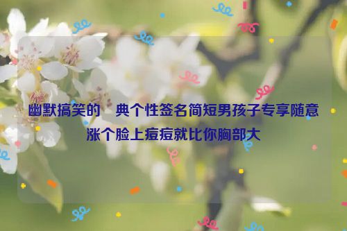 幽默搞笑的經典个性签名简短男孩子专享随意涨个脸上痘痘就比你胸部大