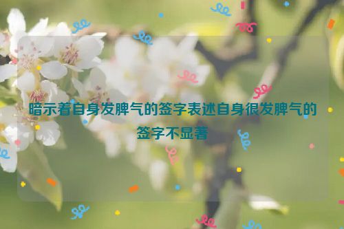 暗示着自身发脾气的签字表述自身很发脾气的签字不显著