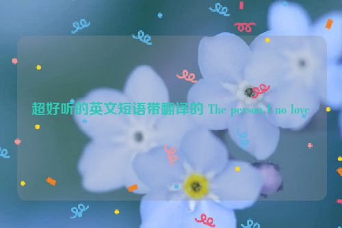 超好听的英文短语带翻译的 The person I no love