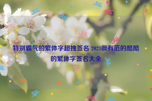 特别霸气的繁体字超拽签名 2023很有范的酷酷的繁体字签名大全