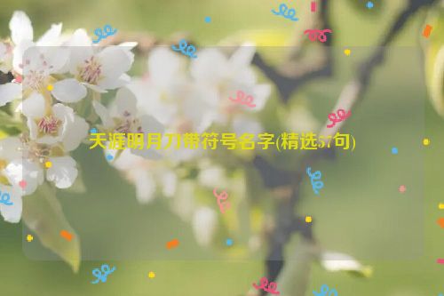 天涯明月刀带符号名字(精选57句)