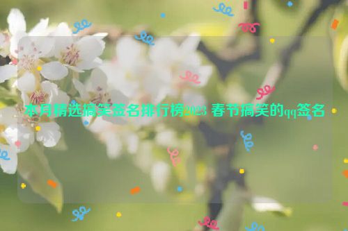 本月精选搞笑签名排行榜2023 春节搞笑的qq签名