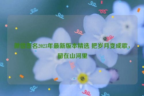 微信签名2023年最新版本精选 把岁月变成歌，留在山河里