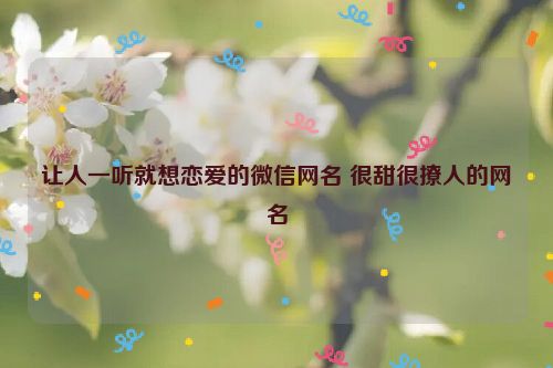 让人一听就想恋爱的微信网名 很甜很撩人的网名