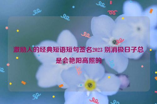 激励人的经典短语短句签名2023 别消极日子总是会艳阳高照的