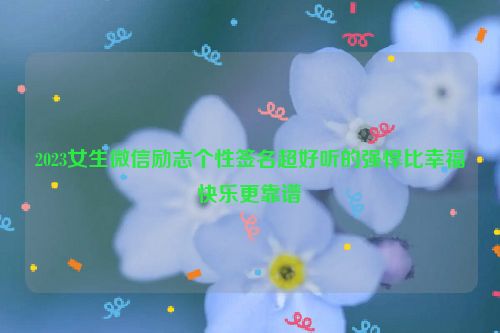 2023女生微信励志个性签名超好听的强悍比幸福快乐更靠谱