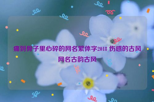 痛到骨子里心碎的网名繁体字2018 伤感的古风网名古韵古风