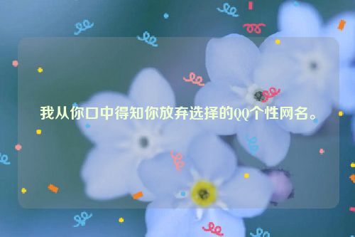 我从你口中得知你放弃选择的QQ个性网名。