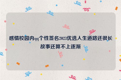 感情校园内qq个性签名2023优选人生道路还很长故事还算不上逐渐